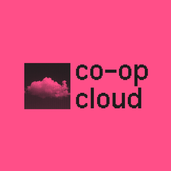 Image of a cloud with text that reads "co-op cloud"
